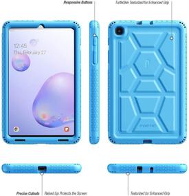 img 3 attached to 🐢 Silicone Cover with Poetic TurtleSkin Design for Samsung Galaxy Tab A 8.4 2020, Model SM-T307 - Heavy Duty, Shockproof, Kid-Friendly Case in Blue