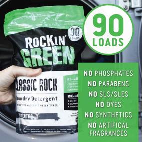 img 1 attached to 🌿 Rockin' Green Classic Rock Unscented Laundry Detergent Powder 45oz - All Natural, Eco-Friendly, Biodegradable, Dermatologist-Tested, Fragrance-Free and Safe for Sensitive Skin