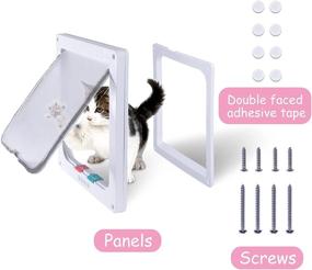 img 1 attached to EGETOTA Cat Door Flap Medium (7.5x7.8 inches), 4-Way Locking Pet 🐱 Door for Interior Exterior Doors, Weatherproof for Cats and Dogs, Easy Installation