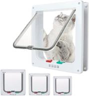 egetota cat door flap medium (7.5x7.8 inches), 4-way locking pet 🐱 door for interior exterior doors, weatherproof for cats and dogs, easy installation logo