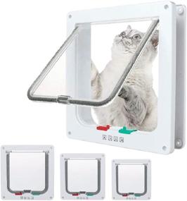 img 4 attached to EGETOTA Cat Door Flap Medium (7.5x7.8 inches), 4-Way Locking Pet 🐱 Door for Interior Exterior Doors, Weatherproof for Cats and Dogs, Easy Installation