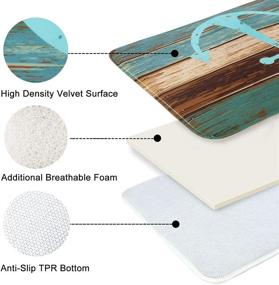 img 2 attached to 🌊 Uphome Vintage Nautical Anchor Flannel Foam Throw Rug - 28'' x 47'' Soft Non-Slip Machine-Washable Area Rug - Rustic Turquoise and Brown Floor Carpet for Living Room Bedroom