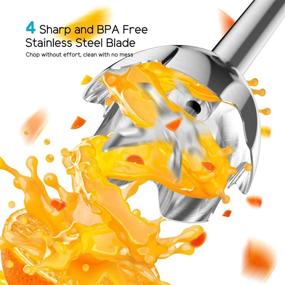 img 1 attached to 🔪 Versatile FIMEI Hand Blender [360-degree Installation], 5-in-1 Immersion Blender with Whisk, 500ml Food Chopper, 700ml Beaker, Masher, Stepless Speed and Turbo Setting