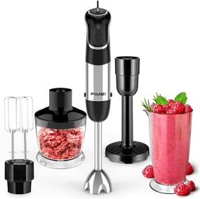 img 4 attached to 🔪 Versatile FIMEI Hand Blender [360-degree Installation], 5-in-1 Immersion Blender with Whisk, 500ml Food Chopper, 700ml Beaker, Masher, Stepless Speed and Turbo Setting