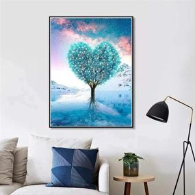 img 3 attached to 🎨 Полный комплект для алмазной вышивки для взрослых - VONBOR Love Tree DIY Tree Painting по номерам с ночным марганцевым искусством - 12x16 дюймов, идеально подходит для украшения стен дома.