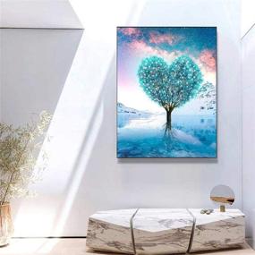 img 2 attached to 🎨 Полный комплект для алмазной вышивки для взрослых - VONBOR Love Tree DIY Tree Painting по номерам с ночным марганцевым искусством - 12x16 дюймов, идеально подходит для украшения стен дома.