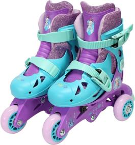 img 1 attached to 🌟 PlayWheels Frozen Glitter Convertible 2-in-1 Skates, Junior Size 6-9, Purple Glitter - Unleash the Magic of Skating