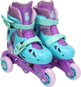 img 2 attached to 🌟 PlayWheels Frozen Glitter Convertible 2-in-1 Skates, Junior Size 6-9, Purple Glitter - Unleash the Magic of Skating