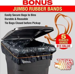 img 2 attached to Industrial-Grade 3 Mil Contractor Bags - 95 Gallon Heavy Duty Black Liner for Trash, Storage, Yard Waste | Tougher Goods (25-Pack)