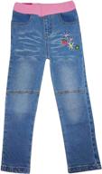 👖 faisky girls' pants & capris: little cartoon pattern embroidery clothing logo