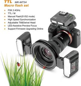 img 1 attached to Wireless Macro Twin Lite Flash - Meike MK-MT24S for Sony MI Hot Shoe 📷 Mount Mirrorless Cameras such as A9, A7III, A7RIII, A6400, A6300, A6000, A6500, A6600 and more