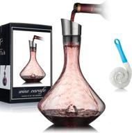 youyah wine decanter set - red wine carafe with built-in aerator - wine aerator - 🍷 christmas wine gifts - stainless steel pourer lid - filter - 100% hand blown lead-free crystal glass logo