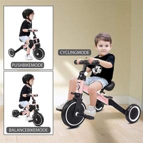 img 3 attached to 🚲 67i Kids Tricycles for 2 Year Olds - 3 in 1 Tricycles for Toddlers, Ages 1-3 Years - Kids Trikes with Removable Pedal and Adjustable Seat - Converts from 3 Wheel to 2 Wheel Toddler Bike