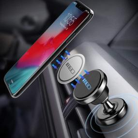 img 3 attached to 📱 MEIDI Magnetic Phone Car Mount: 360°Rotation Dashboard Cell Phone Holder for iPhone X, Galaxy S8, GPS and More (Black)