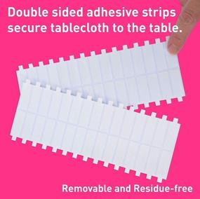 img 3 attached to 🔵 Stay-in-Place Blue Checkered Plastic Tablecloth - Adhesive Secured & Windproof: Swanoo Rectangle 5 Pack 54x108 Inch Disposable Tablecloths