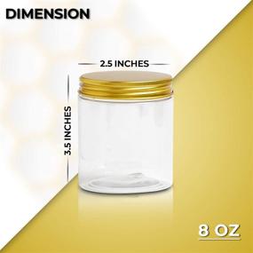 img 1 attached to 🔆 8 oz Clear Plastic Jars with Lids - Slime and Craft Containers for Cosmetics, Food Storage - Pack of 12 (Gold)