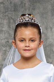 img 3 attached to 👑 Sparkling Rhinestone Crown Veils for Girls' First Holy Communion - iGirlDress