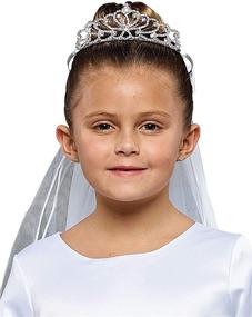 img 4 attached to 👑 Sparkling Rhinestone Crown Veils for Girls' First Holy Communion - iGirlDress