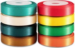 img 4 attached to 🎀 Humphrey's Craft 8 Colored Satin Ribbon Pack- 3/8'' x 5 Yards each- 40 Yards Total for DIY Crafts, Embellishments, Sewing, Gift Wrapping, Hair Bows, Wedding Decor