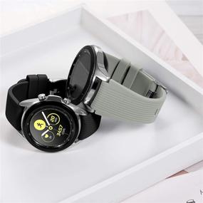 img 3 attached to 🎁 Набор из 2 ремешков Lerobo для Samsung Galaxy Watch 3 45 мм / Galaxy Watch 46 мм / Gear S3 Frontier, 22 мм силиконовый ремешок для умных часов для мужчин и женщин - черно-серый.