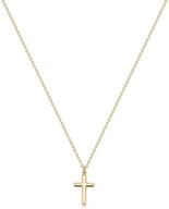 🔗 minimalist dainty chain cross necklace | faith pendant 14k plated | tiny god lords prayer religious jewelry gift | fettero logo