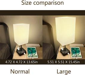 img 3 attached to 🔌 COZOO USB Bedside Table Lamp with Power Strip - 3 USB Charging Ports, 2 Outlets, LED Light, White Fabric Shade - Perfect for Bedroom, Nightstand, Living Room