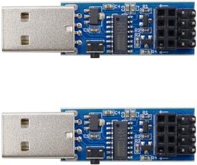 img 4 attached to Стемеду 2PCS USB к ESP8266 Адаптер Модуль ESP-01 Prog ESP-01S Программатор Загрузчик с Кнопкой сброса и драйвером Easy CH340C