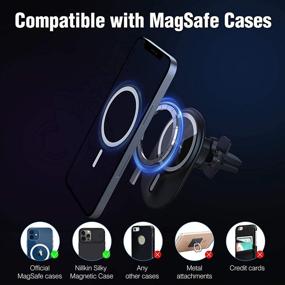 img 1 attached to 🔌 Nillkin Magnetic Wireless Car Charger, MagSafe Car Mount Charger with Secure Air Vent Clamp for iPhone 13 Pro Max/12 Pro Max/13 Pro/12 Pro/12/13 Mini - Black