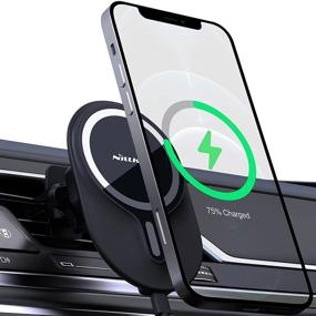 img 4 attached to 🔌 Nillkin Magnetic Wireless Car Charger, MagSafe Car Mount Charger with Secure Air Vent Clamp for iPhone 13 Pro Max/12 Pro Max/13 Pro/12 Pro/12/13 Mini - Black