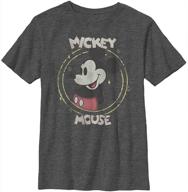 heather crew tee 👕 with happy mickey boy's disney characters logo