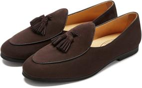 img 4 attached to 👞 Men's Leather Belgian Loafers Shoes - Journey West Loafers & Slip-Ons