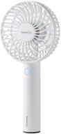 🌀 white 4 inch portable fan with a powerful and whisper-quiet brushless motor, rechargeable logo