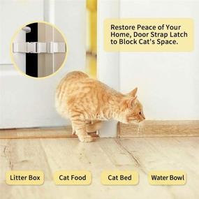 img 3 attached to 🚪 FresherAcc 2 Packs Adjustable Door Strap Latch Lock: Keep Dogs Out of Litter Box Room and Cat Feeder, No Damage to Door Frame