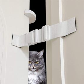 img 4 attached to 🚪 FresherAcc 2 Packs Adjustable Door Strap Latch Lock: Keep Dogs Out of Litter Box Room and Cat Feeder, No Damage to Door Frame