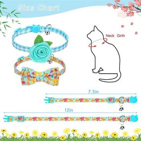 img 3 attached to 🐾 PUPTECK Adjustable Breakaway Cat Collars - 2 Pack Kitten Collars with Bells and Detachable Bowtie and Flower, Adorable Spring Summer Cat Collars, Soft and Cozy