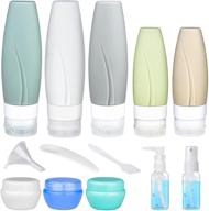 silicone squeezable tsa approved bottles set accessories conditioner logo