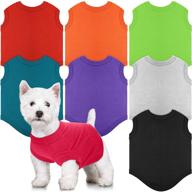 summer soft dog t-shirt set: 8-piece dog shirts, pet puppy blank clothes - breathable, plain shirts puppy clothes outfit for most dogs cats puppy pet, size m логотип