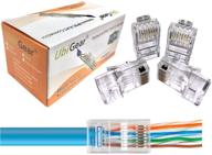 🔌 ubigear 100 шт. кабель сети cat6 rj45 23 awg с проходным модульным разъемом и с золотистым покрытием на коннекторе 8p8c логотип