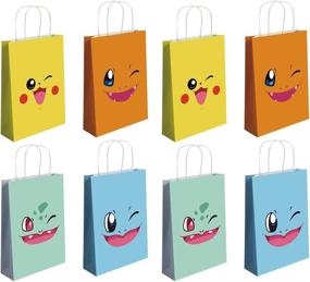 img 4 attached to 16 Pieces Pocket Monster Themed Gift Bags for Game Enthusiasts – Party Supplies and Decorations for Kids and Adults Birthdays – Ideal Party Favors