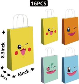 img 3 attached to 16 Pieces Pocket Monster Themed Gift Bags for Game Enthusiasts – Party Supplies and Decorations for Kids and Adults Birthdays – Ideal Party Favors