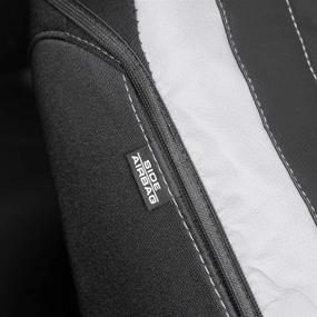 img 2 attached to Серые прошитые кожаные автомобильные чехлы Motor Trend для передних сидений — автомобильные чехлы премиум-класса для ковшеобразных сидений