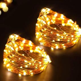 img 4 attached to 🎄 Bright Zeal 66 Ft 200 LED Christmas Fairy Lights Battery Operated with Timer - Indoor/Outdoor Waterproof Copper Wire String Lights for a Magical Winter Wonderland