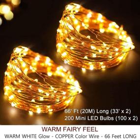 img 3 attached to 🎄 Bright Zeal 66 Ft 200 LED Christmas Fairy Lights Battery Operated with Timer - Indoor/Outdoor Waterproof Copper Wire String Lights for a Magical Winter Wonderland