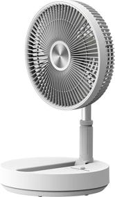 img 1 attached to Tkala 10-Inch Outdoor Fan, Auto Oscillating, Timer Fan with 7200mAh Rechargeable Battery, 4 Speeds Adjustable Height Portable fan, Remote Control Super Quiet Table Fans, for Home Office Outdoor Camping Tent Travel, 5V/2A Fast Charging