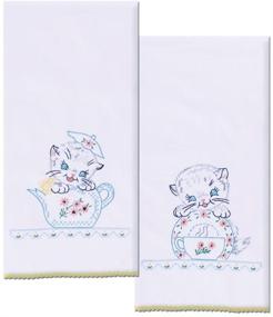 img 1 attached to 🐾 Design Works Crafts T264102 17x30 Kittens Embroidery Towels - Stamped Kitchen Towels (Set of 2)