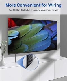 img 3 attached to 🔌JSAUX Плоский ультратонкий кабель HDMI 4K 6.6 футов – Высокоскоростной 18 Гбит/сек для UHD ТВ, Playstation PS4 – Поддерживает 3D, 4K@60 Гц, 2160P, HD 1080P, Возврат аудио, Ethernet - Серый
