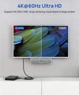 🔌jsaux плоский ультратонкий кабель hdmi 4k 6.6 футов – высокоскоростной 18 гбит/сек для uhd тв, playstation ps4 – поддерживает 3d, 4k@60 гц, 2160p, hd 1080p, возврат аудио, ethernet - серый логотип