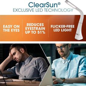 img 3 attached to 🔦 OttLite ClearSun Tech Rechargeable LED Desk Lamp - 51% Less Eyestrain, Adjustable Gooseneck, Multiple Brightness Levels, Built-in USB Port, Extended Lifespan of 40,000 Hours - Ideal for Home, Office, and College Dorm