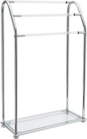 img 4 attached to 🛁 3-Bar Chrome Bathroom Towel Drying Rack & Holder with Shelf by Organize It All