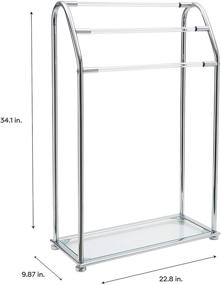 img 1 attached to 🛁 3-Bar Chrome Bathroom Towel Drying Rack & Holder with Shelf by Organize It All